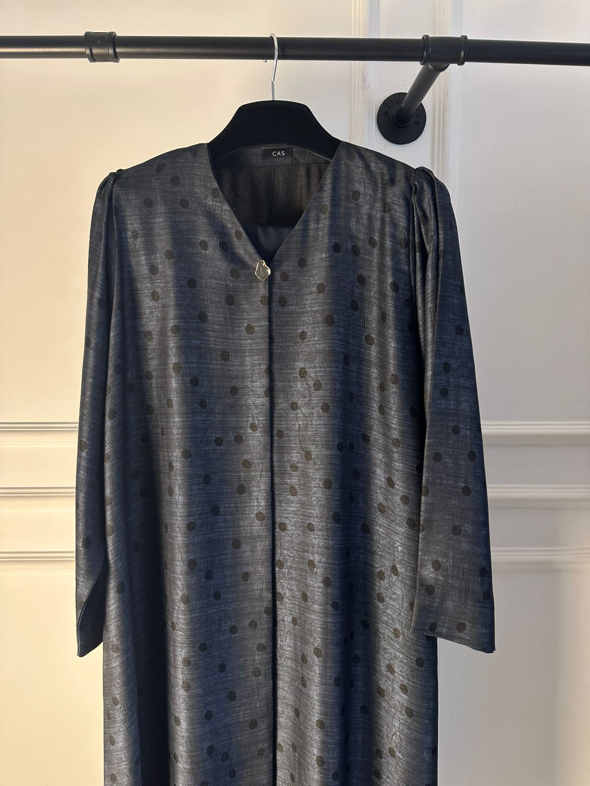 C 2227-05 Steel Blue Polka Dot Abaya