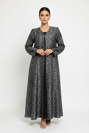 C 2227-06 Grey Polka Dot Abaya