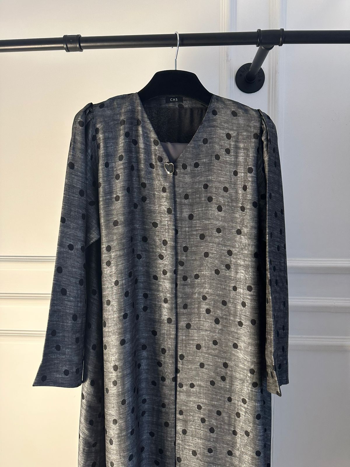 C 2227-06 Grey Polka Dot Abaya