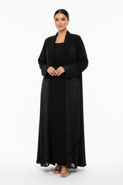 C 2228 Black Dantel Abaya