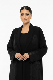 C 2228 Black Dantel Abaya