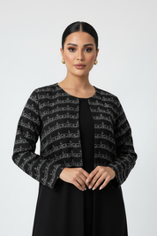C 2229 Black Pattern Abaya