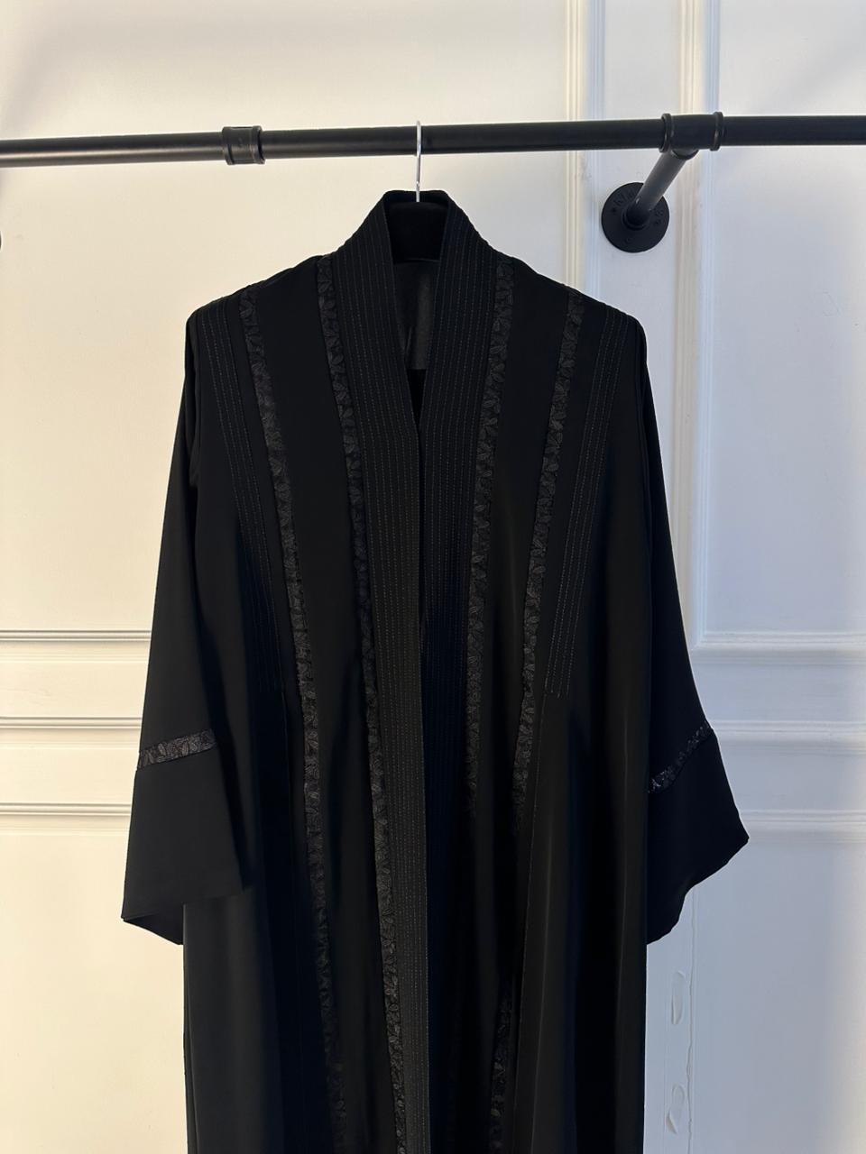 C 2230 Black Lace Abaya