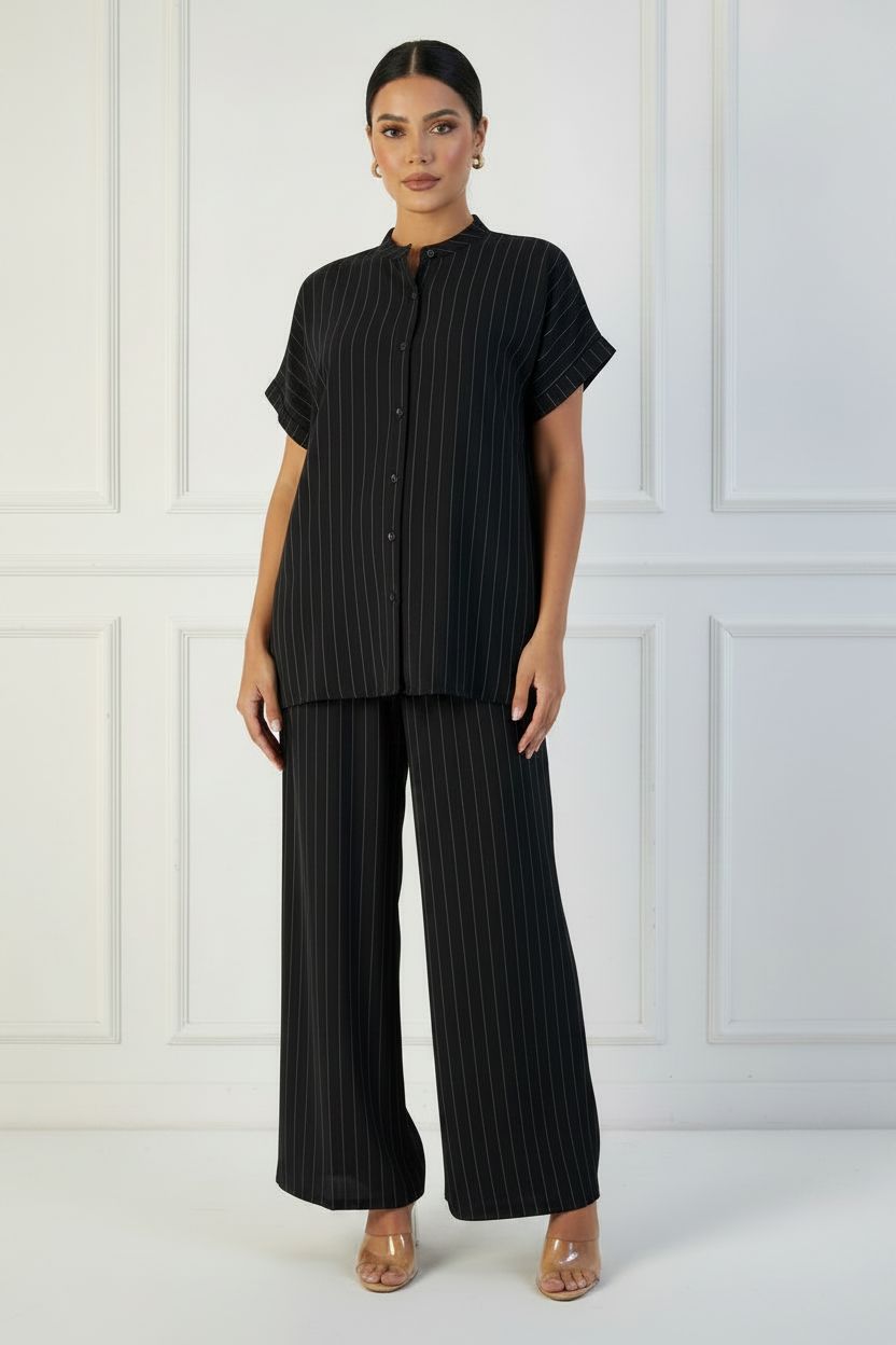 C 2236 Black Striped Travel Set