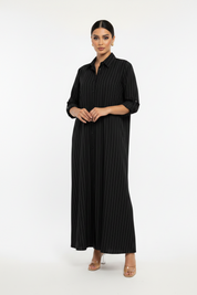 C 2237 Black Striped Travel Dress
