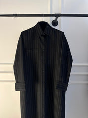 C 2237 Black Striped Travel Dress