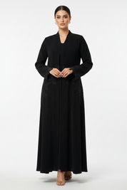 C 2238 Black Lace Abaya