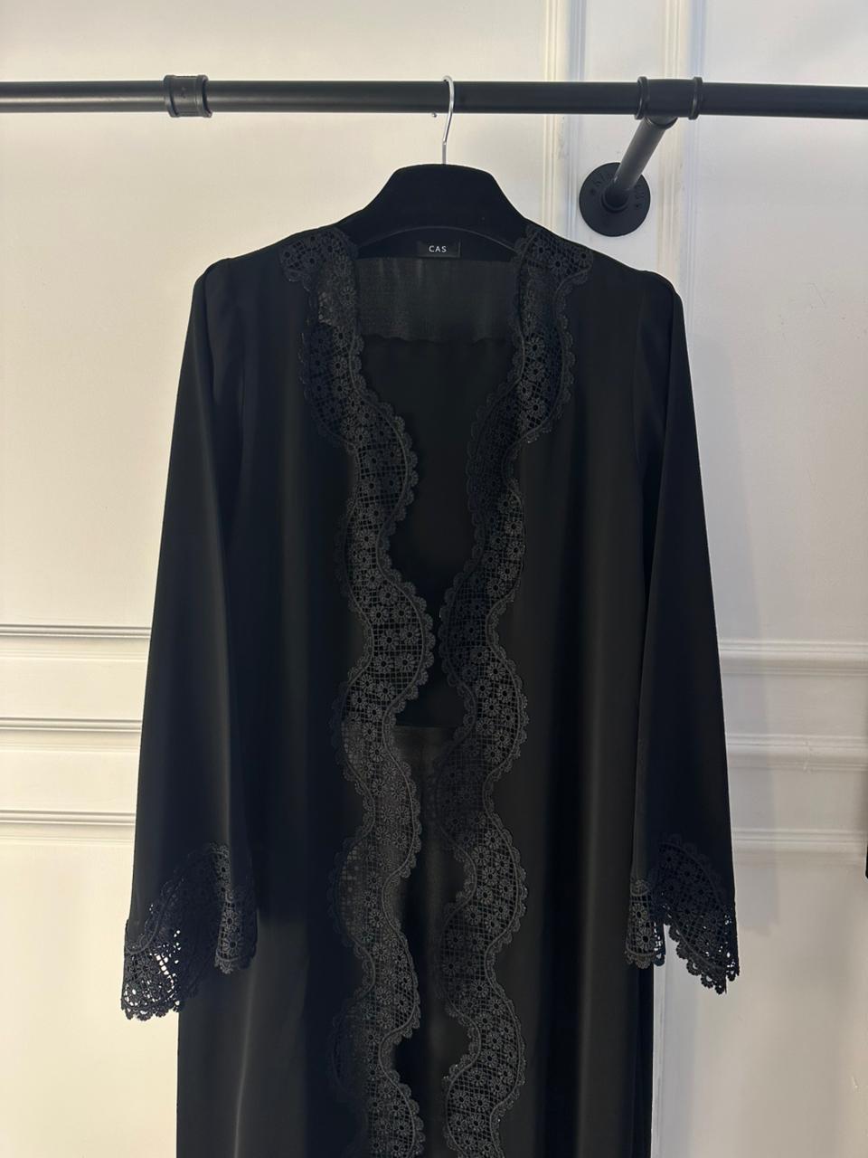 C 2239 Black Lace Abaya