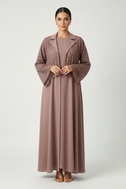 C 2240-02 Mauve Dantel Abaya