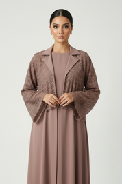 C 2240-02 Mauve Dantel Abaya