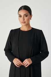 C 2242 Black Dotted Abaya