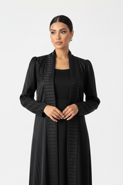C 2243 Black Striped Abaya