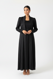 C 2243 Black Striped Abaya