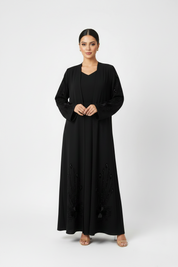 C 2244-02 Black Beaded Abaya