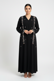 C 2247 Black Beaded Abaya