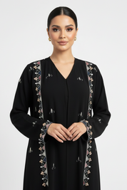 C 2247 Black Beaded Abaya