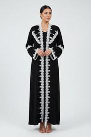 C 2248 Black Lace Abaya
