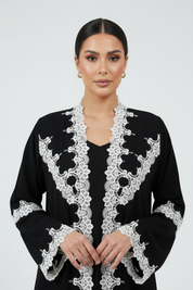 C 2248 Black Lace Abaya