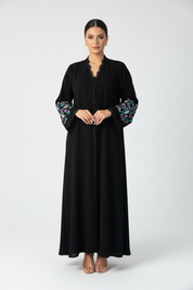 C 2251 Black Embroidered Abaya
