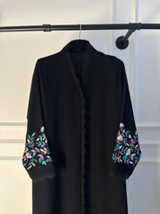 C 2251 Black Embroidered Abaya
