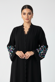 C 2251 Black Embroidered Abaya