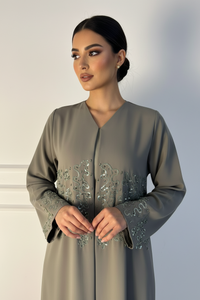 C 2252 عباية ترتر أخضر حكيم - XS / 50