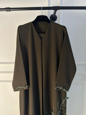 C 2255 Olive Green Beaded Abaya