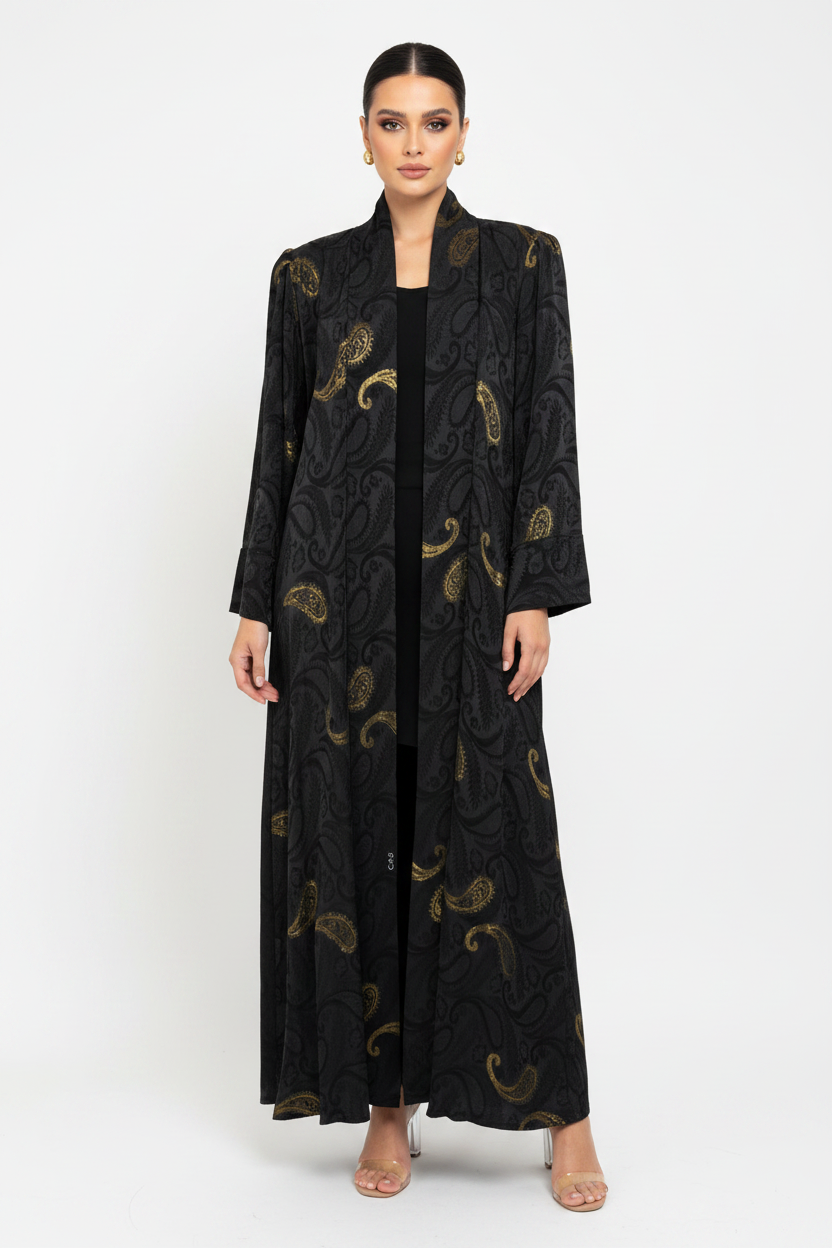 Gold Abayas Black, White, Rose Gold & Open Styles CAS Abaya Gold Abayas Black, White, Rose Gold & Open Styles CAS Abaya