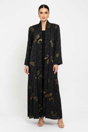 C 2273-02 Premium Black Gold Abaya