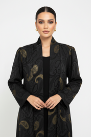C 2273-02 Premium Black Gold Abaya