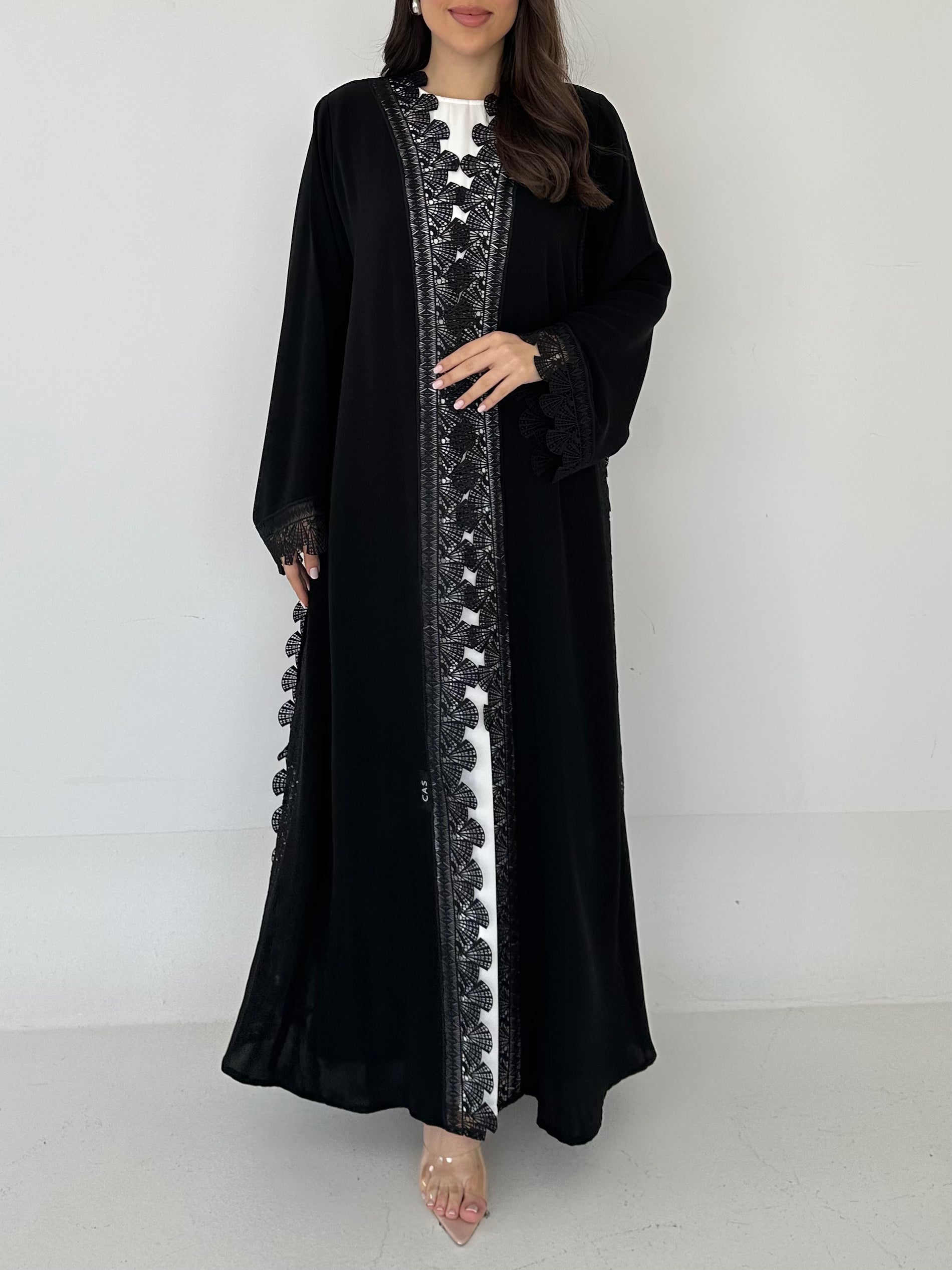C 2276 Black Lace Abaya