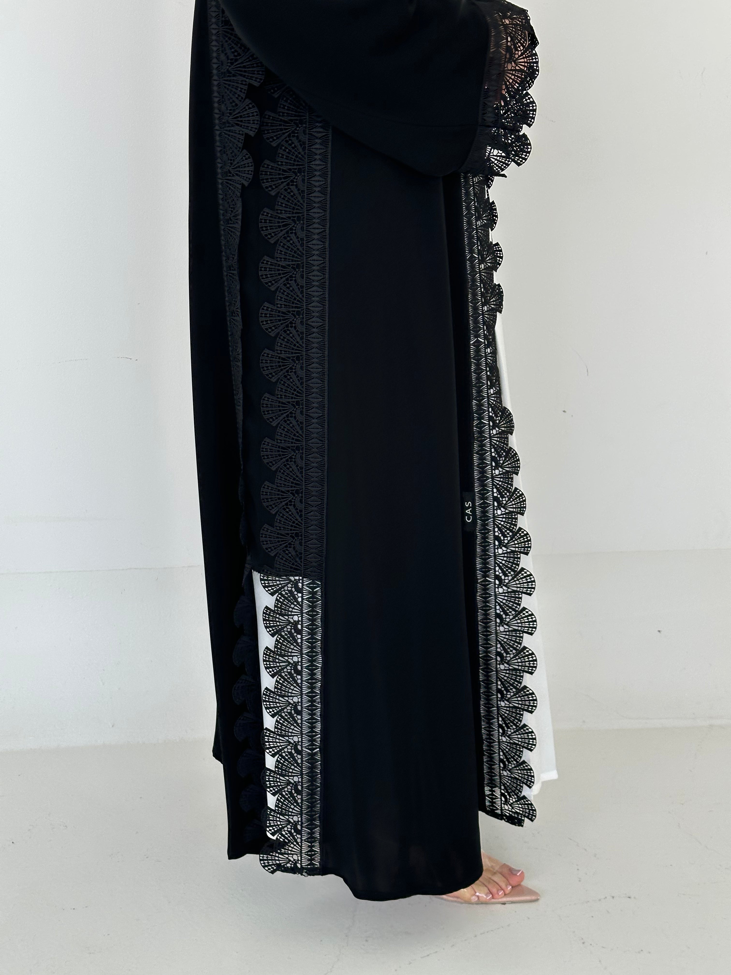 C 2276 Black Lace Abaya