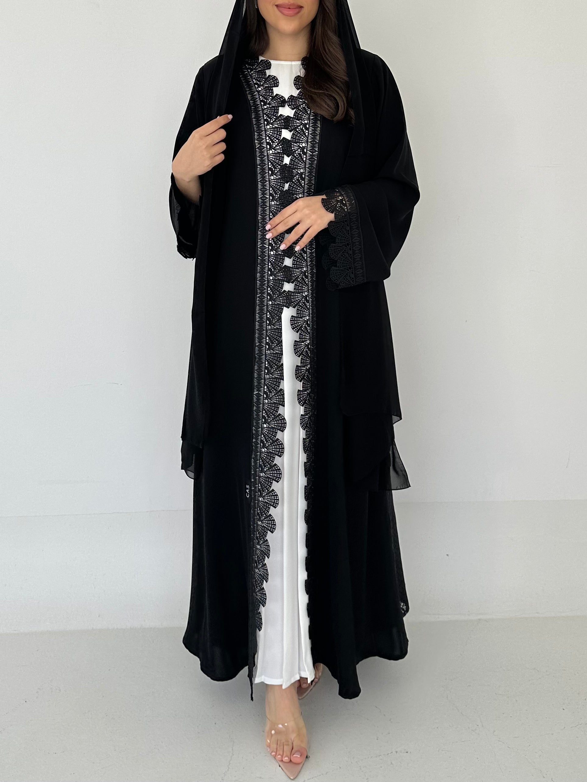 C 2276 Black Lace Abaya