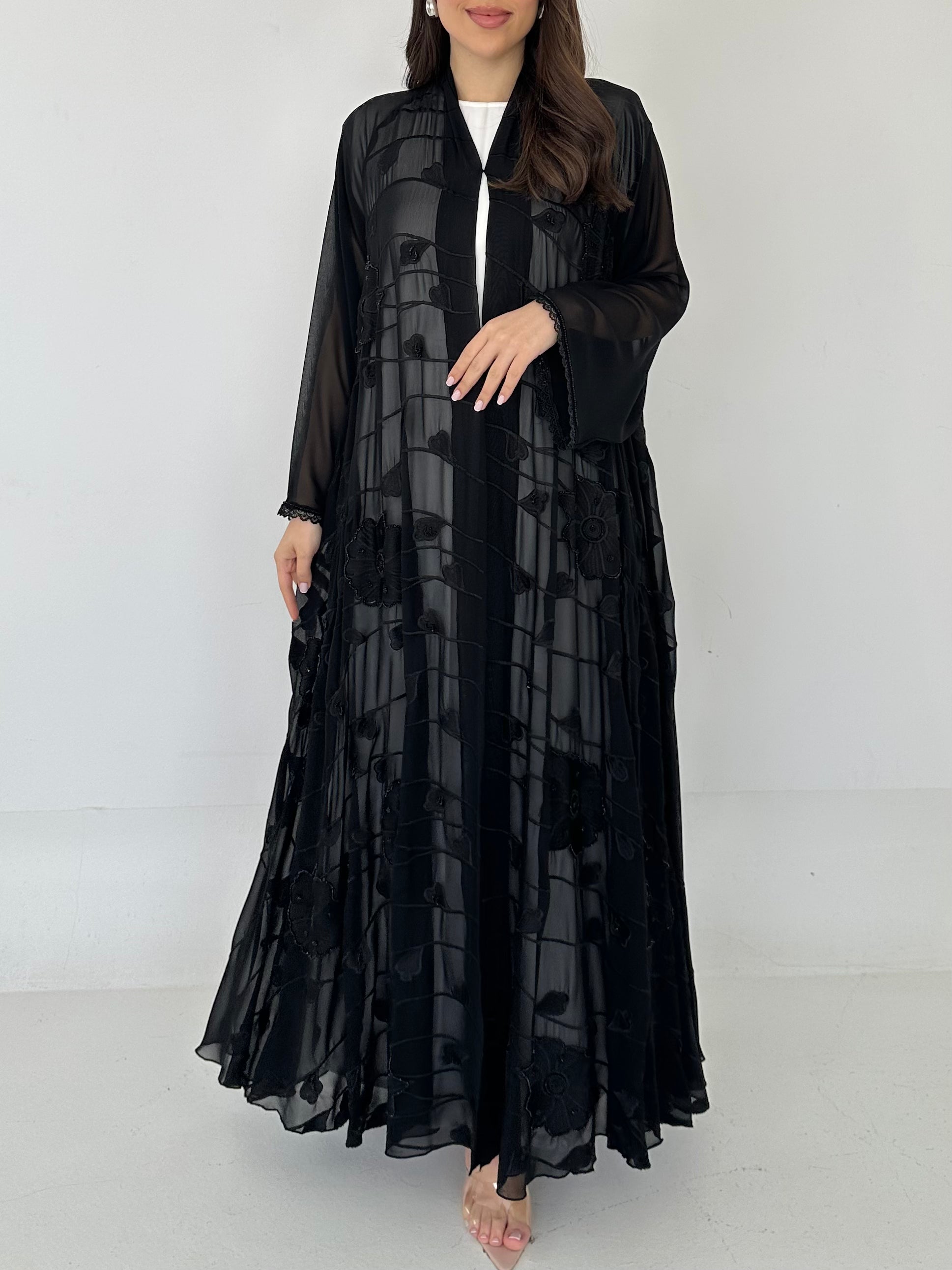 C 2280 Black Beaded Abaya