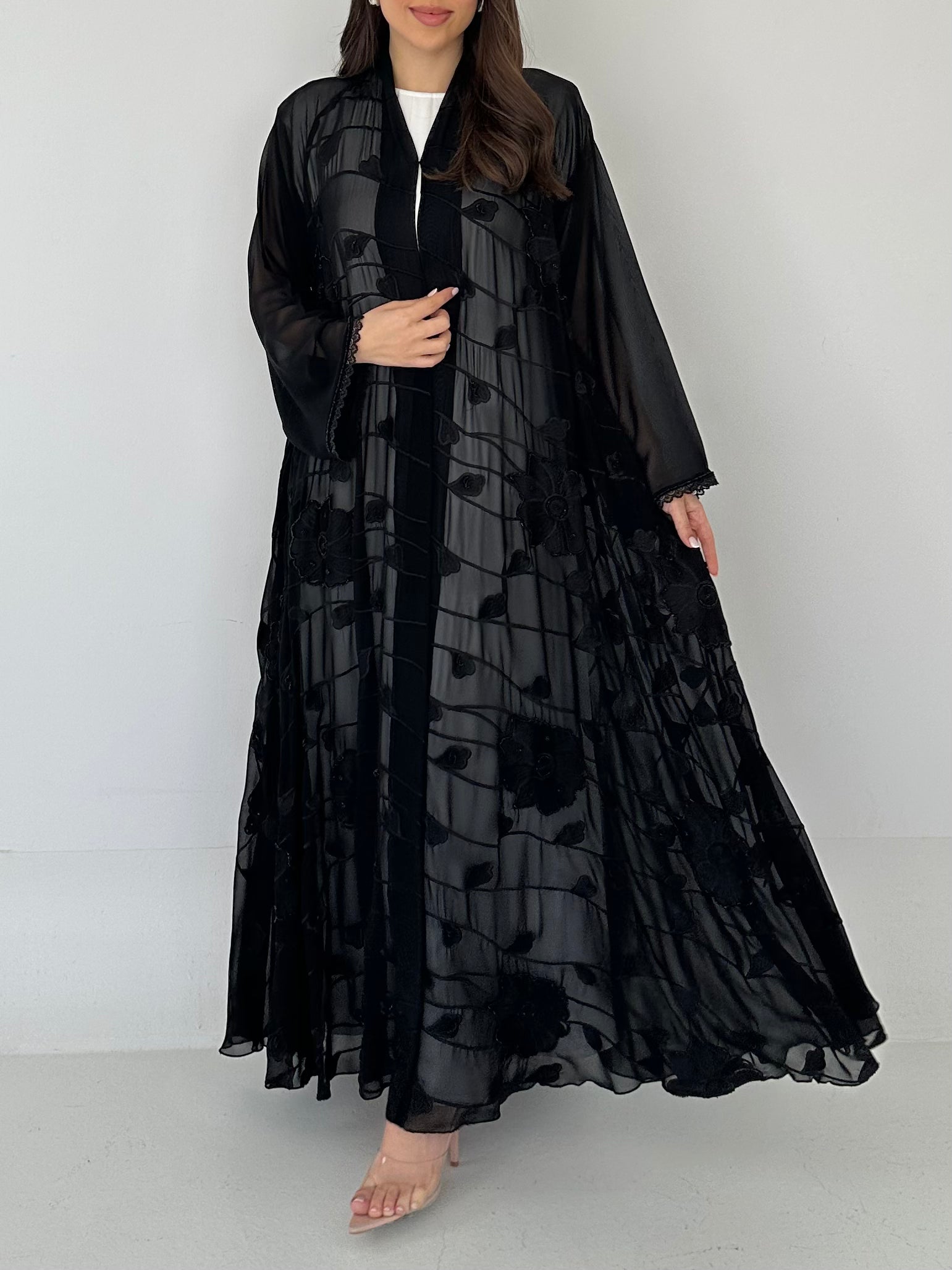 C 2280 Black Beaded Abaya
