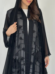 C 2280 Black Beaded Abaya