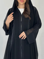 C 2281 Black Lace Abaya