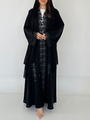 C 2282 Black Lace Abaya