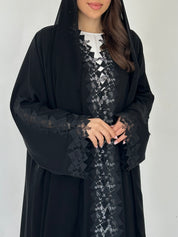C 2282 Black Lace Abaya