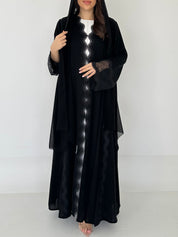 C 2283 Black Lace Abaya