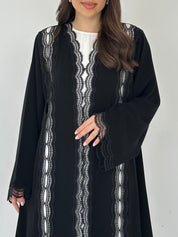 C 2284 Black Lace Abaya