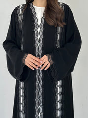 C 2284 Black Lace Abaya