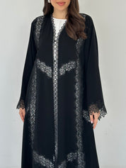 C 2285 Black Lace Abaya