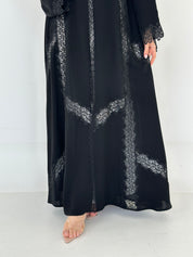 C 2285 Black Lace Abaya
