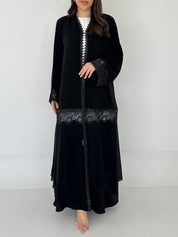 C 2288 Black Lace Abaya