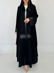 C 2288 Black Lace Abaya