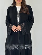 C 2288 Black Lace Abaya