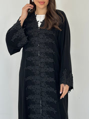 C 2289 Black Crystal Lace Abaya