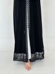C 2290 Black Roses Lace Abaya