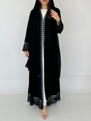 C 2290 Black Roses Lace Abaya